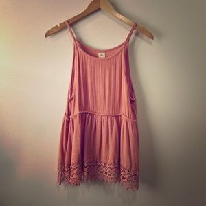 O’Neill dusty rose cami tunic with eyelet trim 💗NWOT ✨